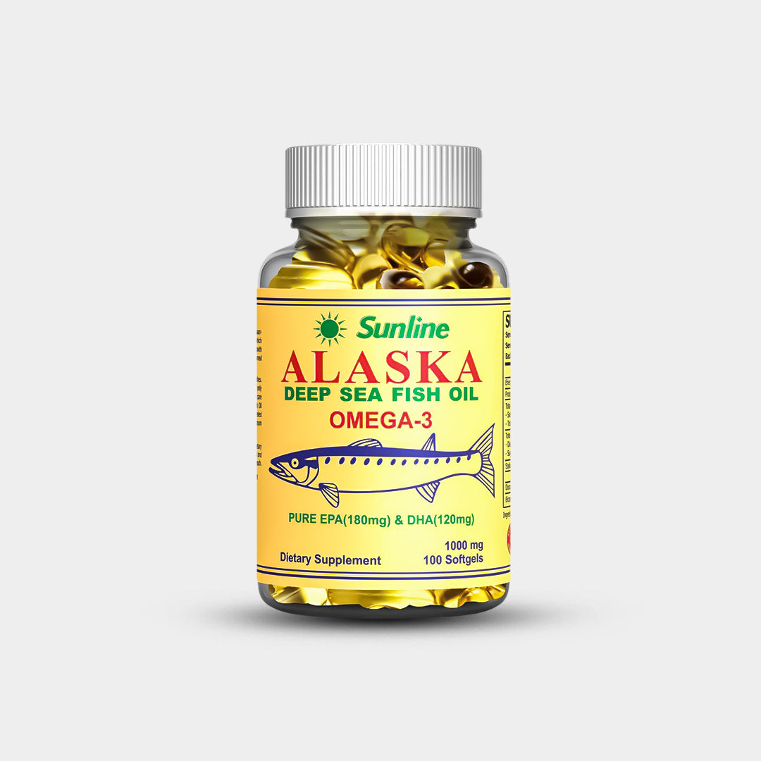 Sunline Alaska Fish Oil deep sea omega-3 supplement with 1000mg 100 softgels for optimum health