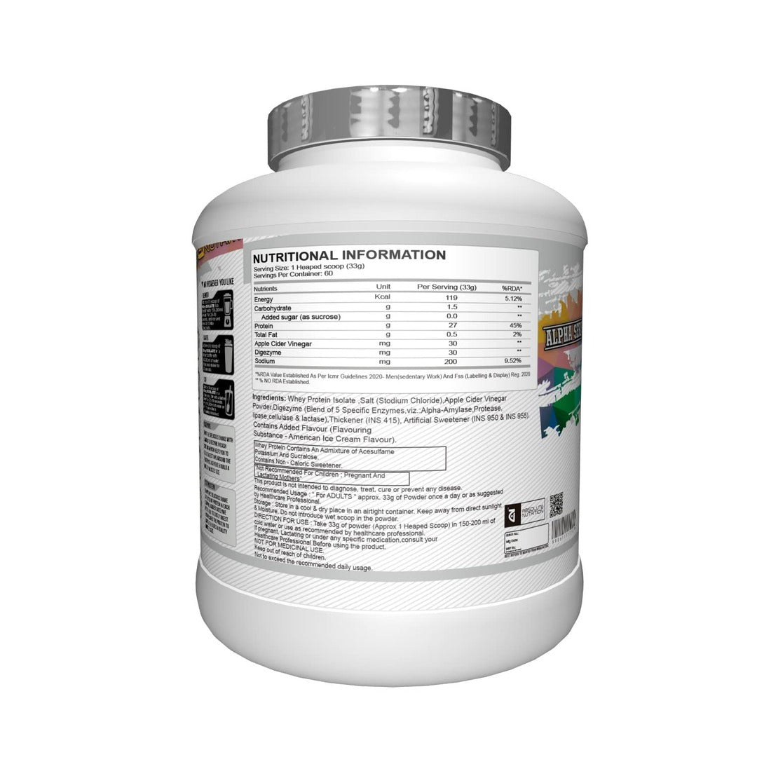 Absolute Nutrition Alpha Whey Isolate Protein | 2 Kg