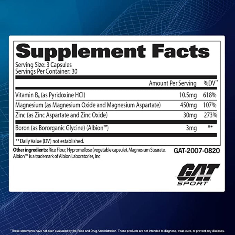 GAT Sport Essentials ZMAG-T Zinc, Magnesium, B6 + Boron