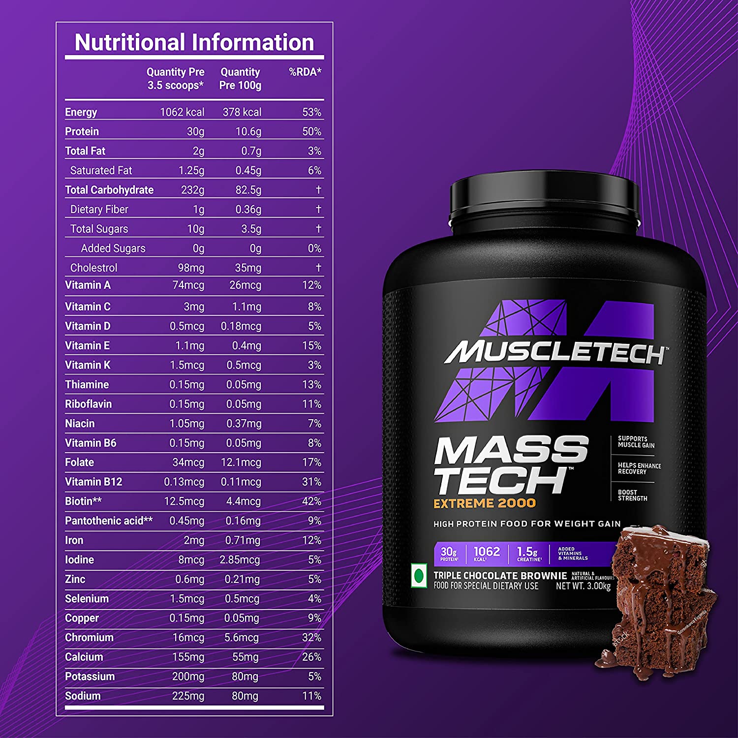 Muscletech Masstech Extreme 2000, 3kg