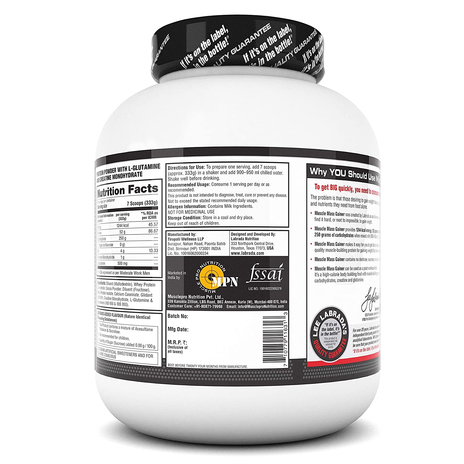 Labrada Muscle Mass Gainer | 3kg