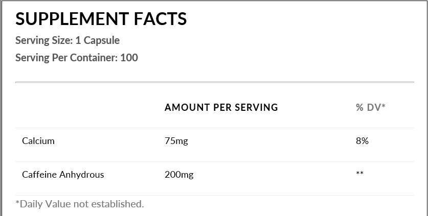 Pole Nutrition Caffeine 200mg