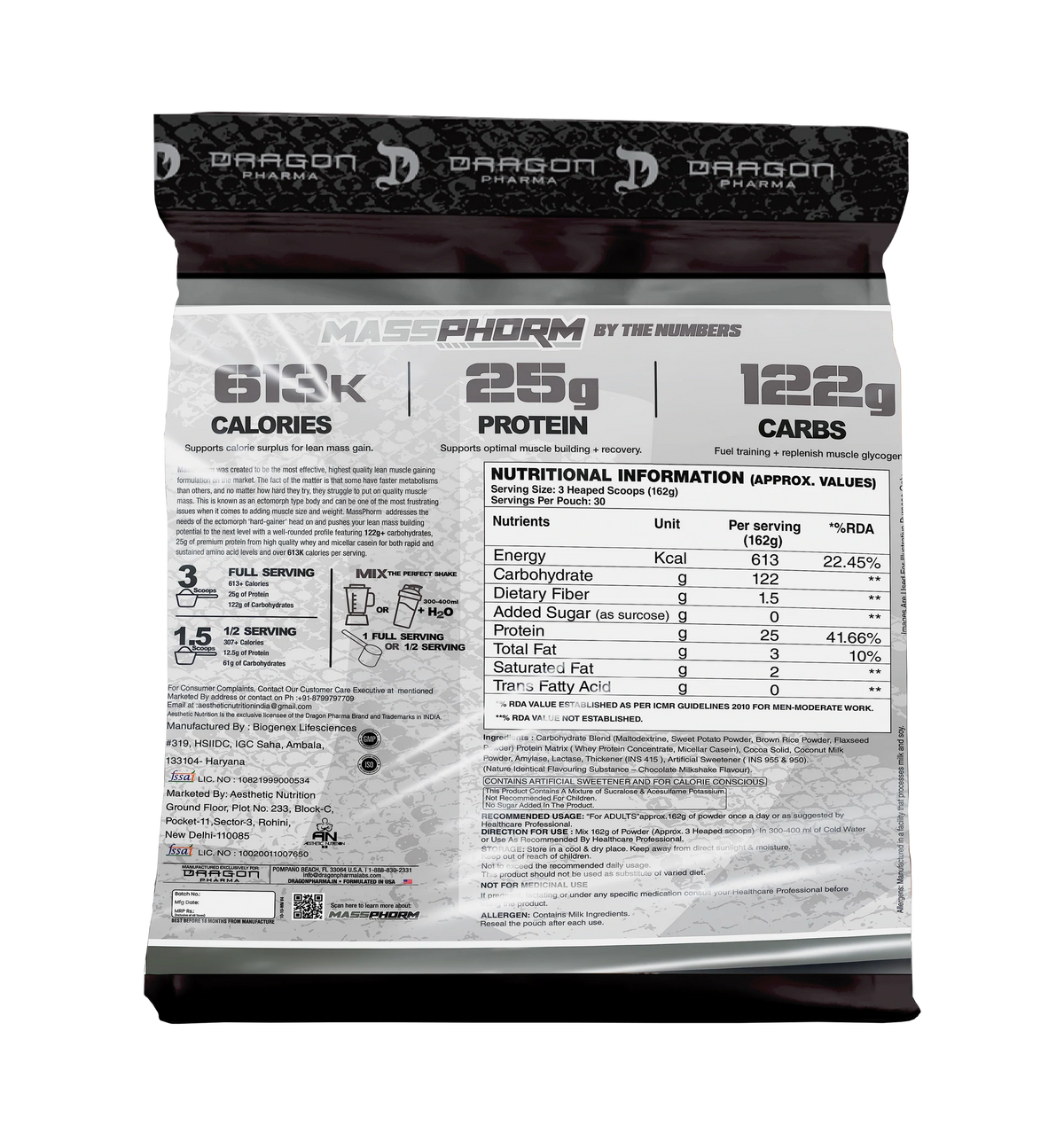 Dragon Pharma MassPhorm 5kg (Chocolate Milkshake)
