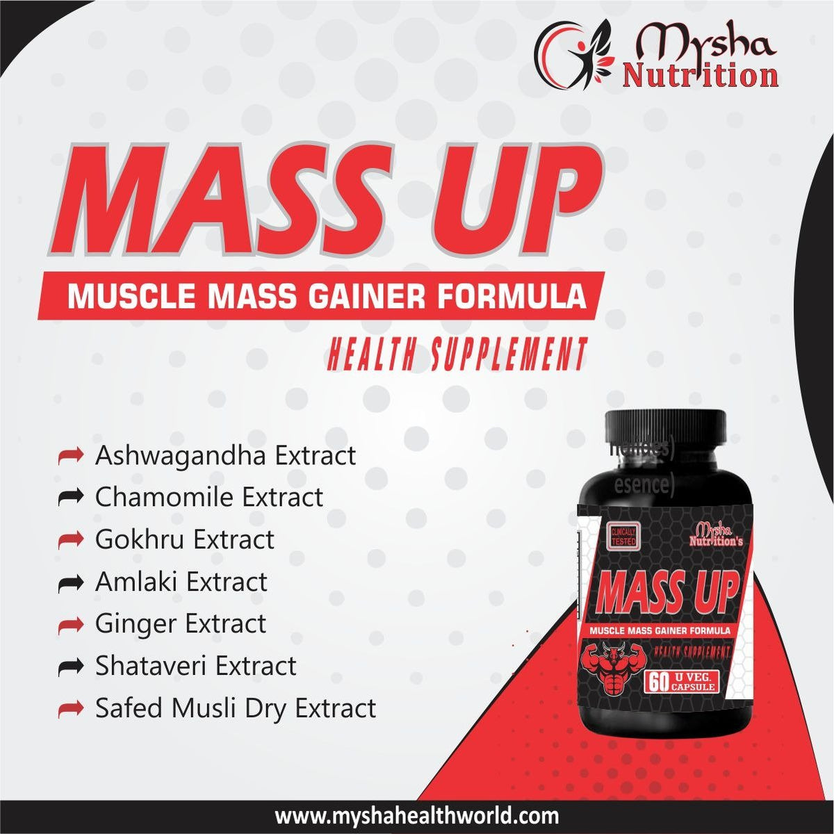 Mysha Nutrition Mass Up Capsule (Muscle Mass Gainer Formula)