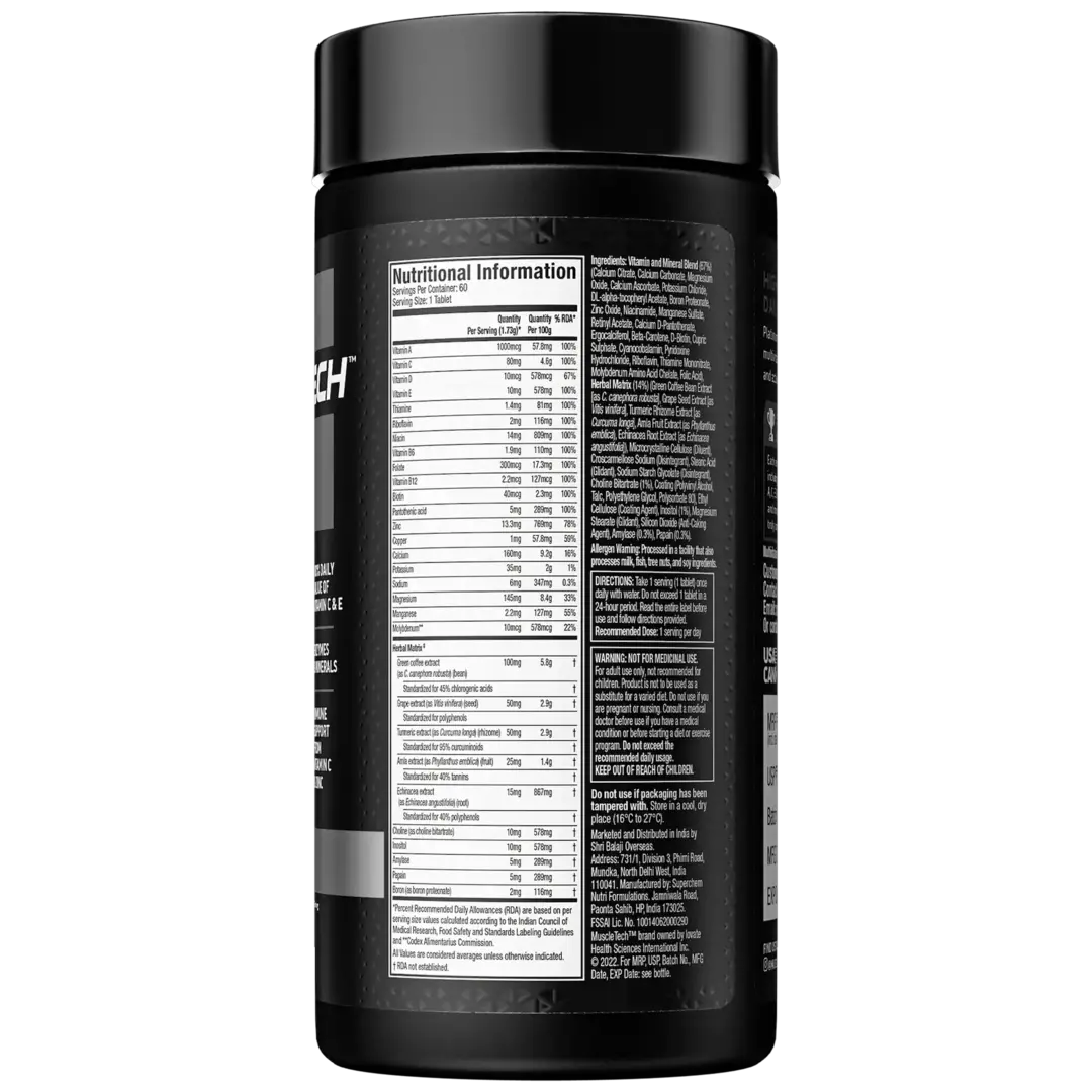 MuscleTech Platinum Multivitamin | 60 tabs