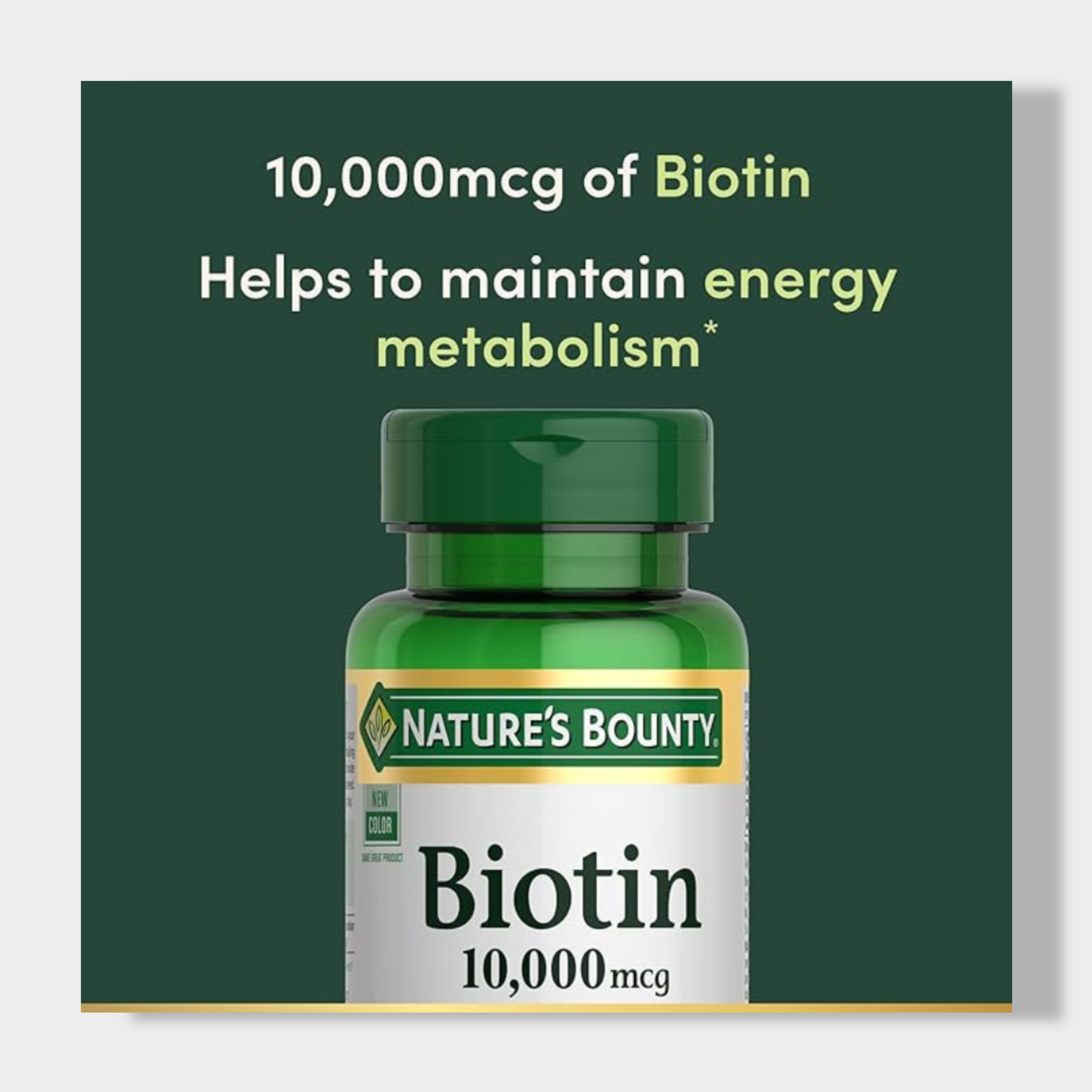 Nature's Bounty Biotin, Supports Healthy Hair, Skin and Nails | 10,000 mcg