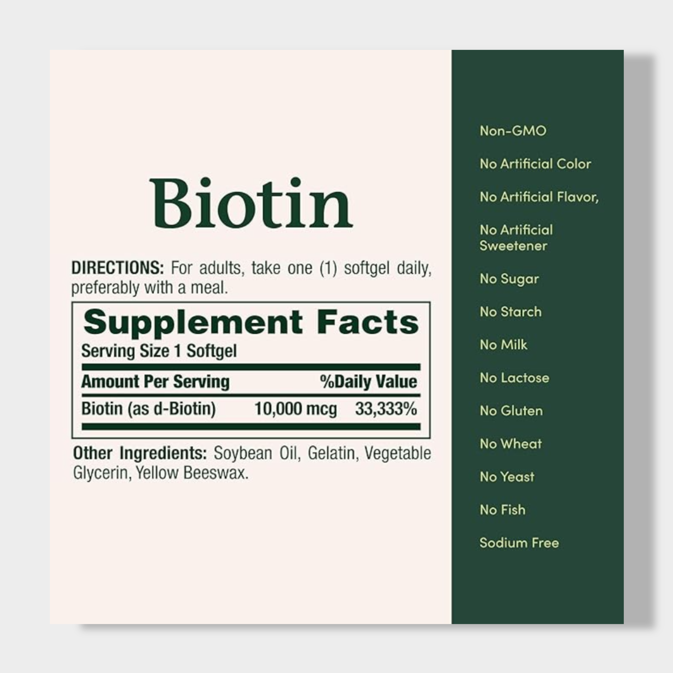 Nature's Bounty Biotin, Supports Healthy Hair, Skin and Nails | 10,000 mcg