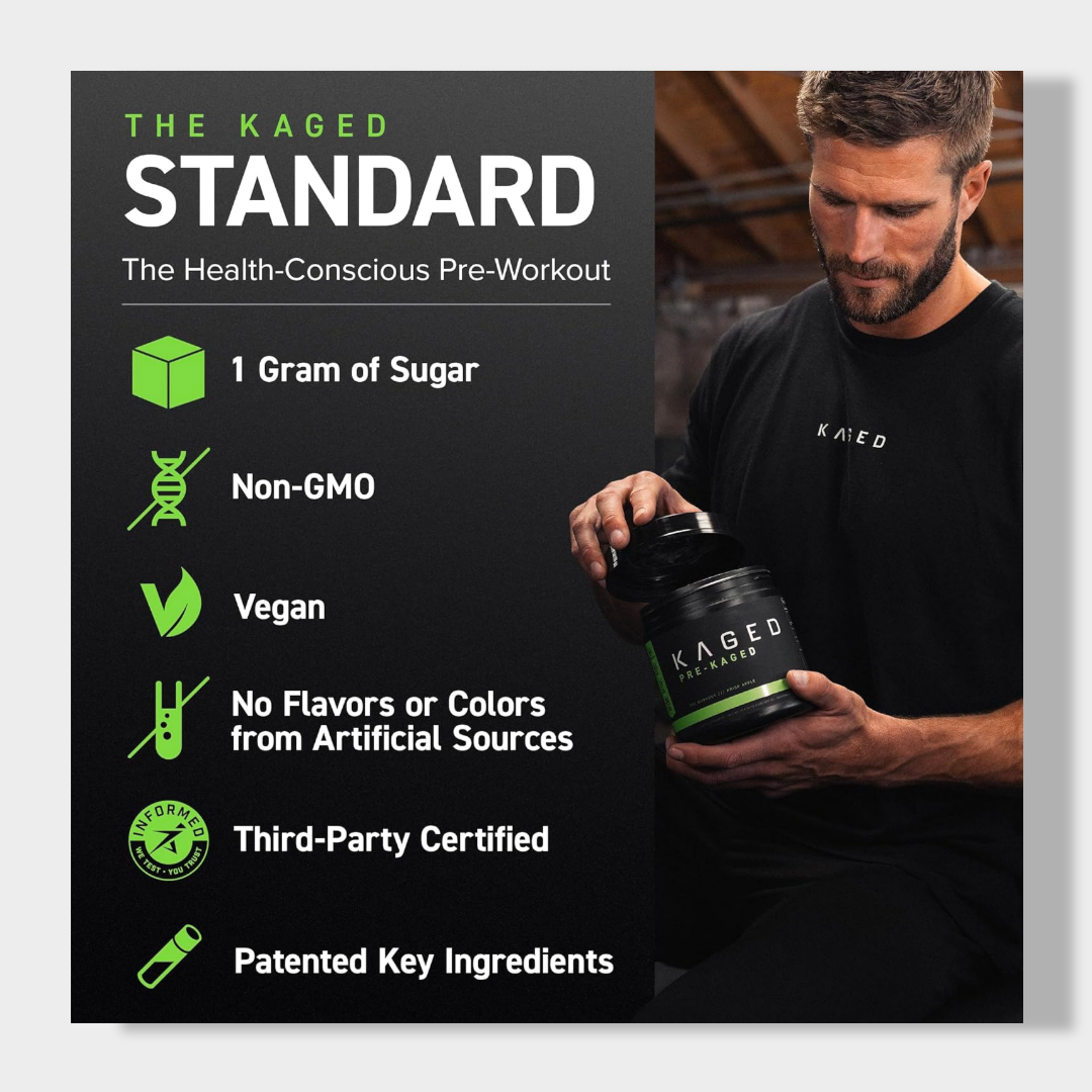 Kaged Original Pre Workout Powder | Pre-Kaged | Formulated with Creatine, Beta Alanine, Pure Caffeine