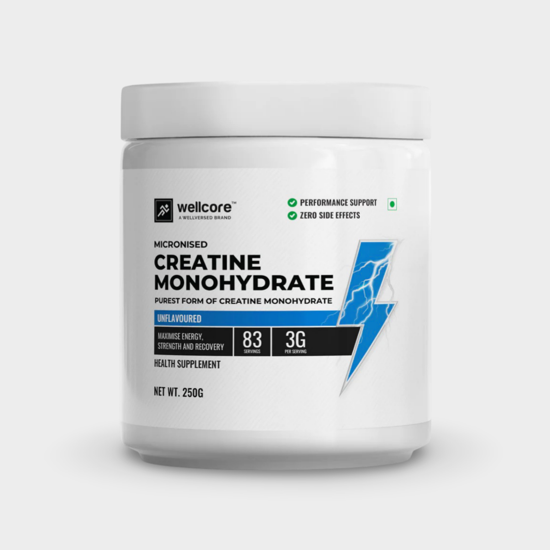 Wellcore - Micronised Creatine Monohydrate (250g, 83 Servings) | 100% Pure Creatine