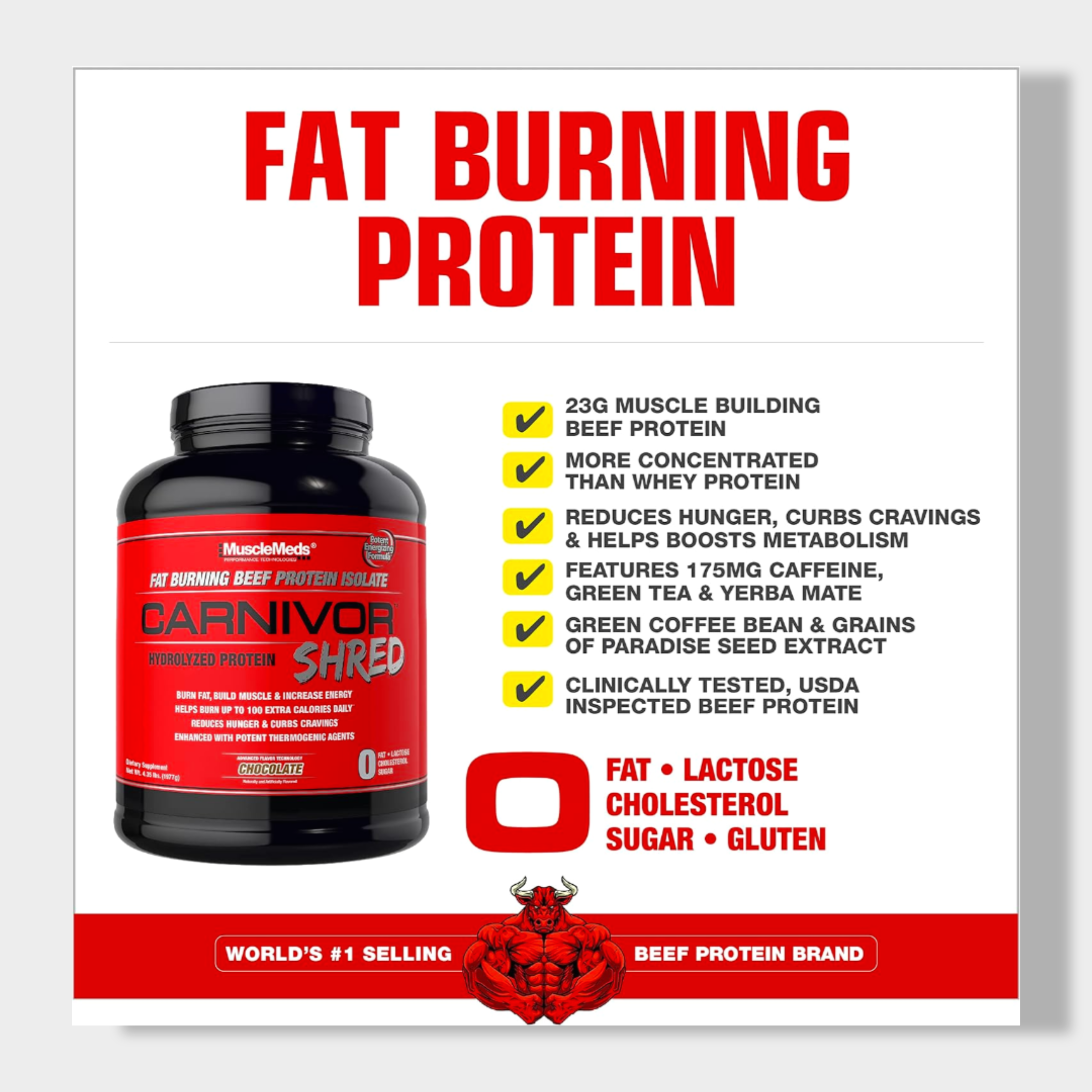 MuscleMeds Carnivor Shred Fat Burning Hydrolized Beef Protein Isolate