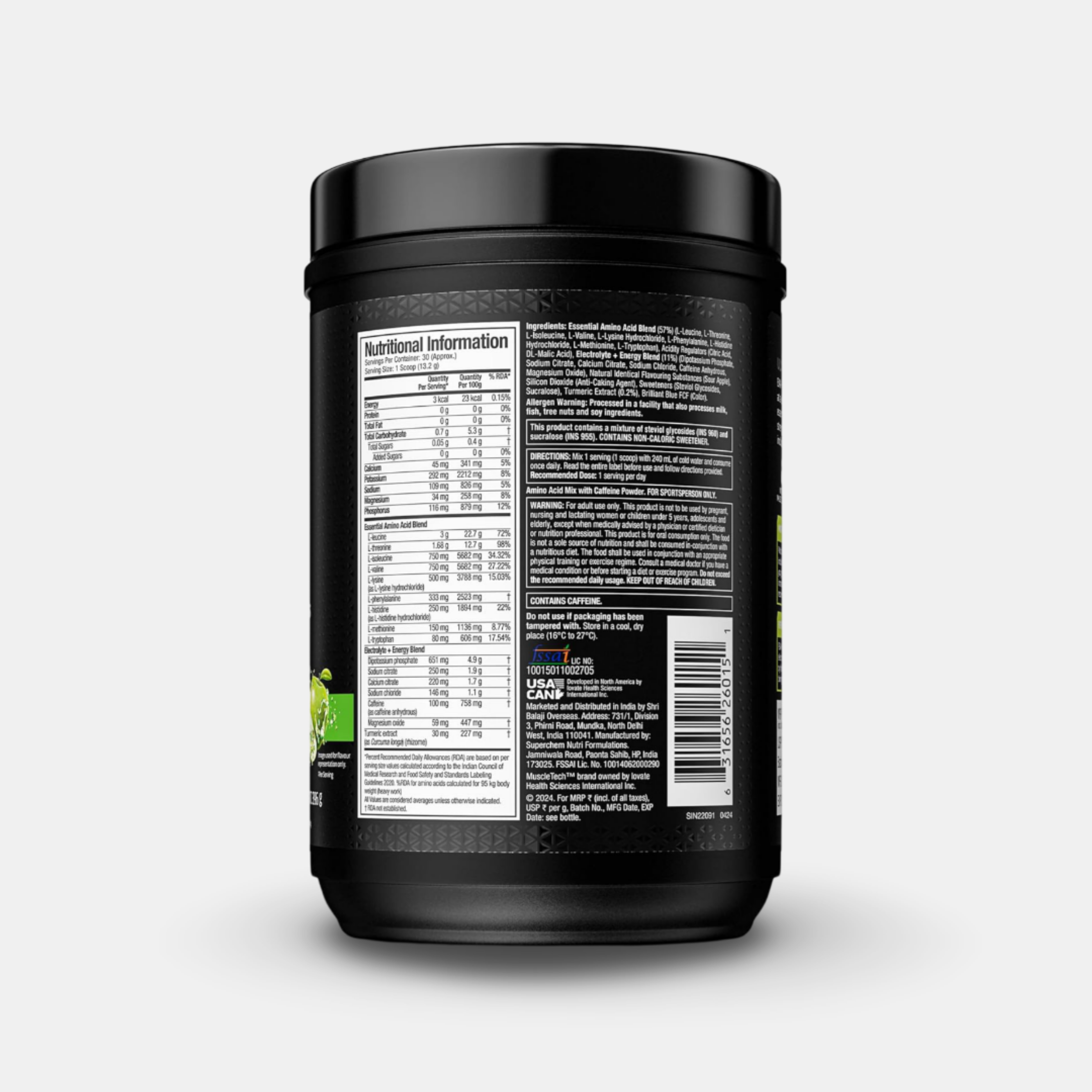 MuscleTech EAA + Energy | Essential Amino Acids + 100mg Caffeine