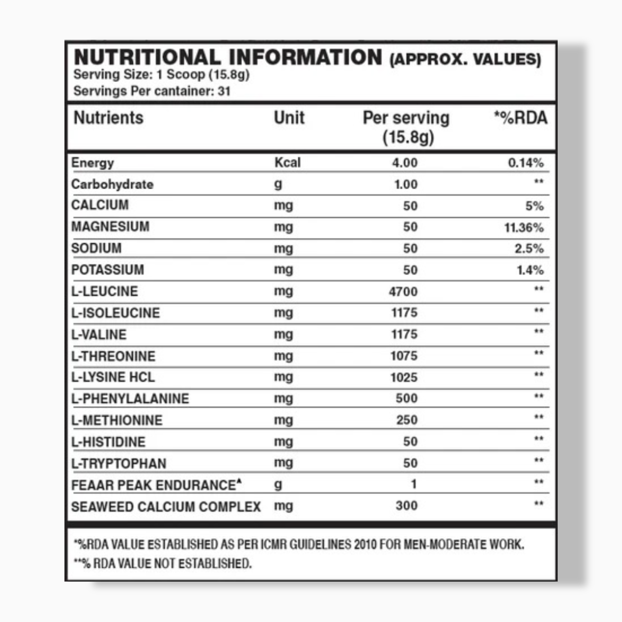 Dragon Pharma DR. FEAAR - COMPLETE AMINO ACID