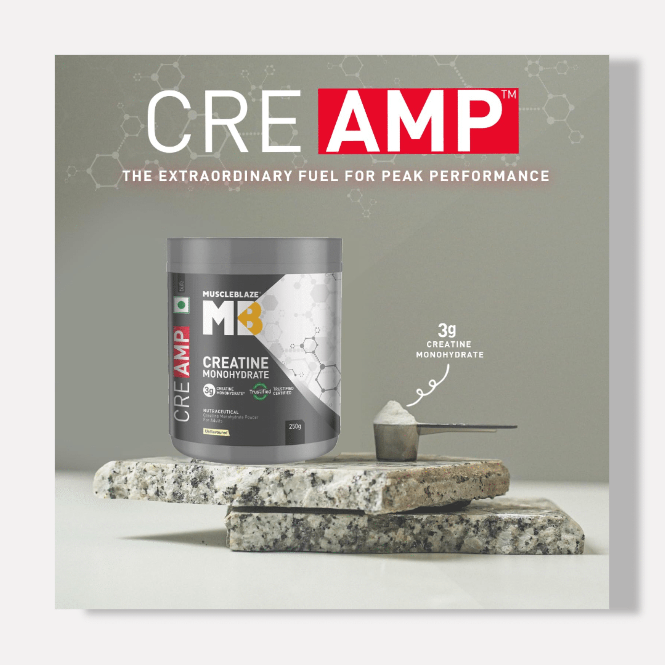 MuscleBlaze Creatine Monohydrate CreAMP, Trustified Certified Creatine