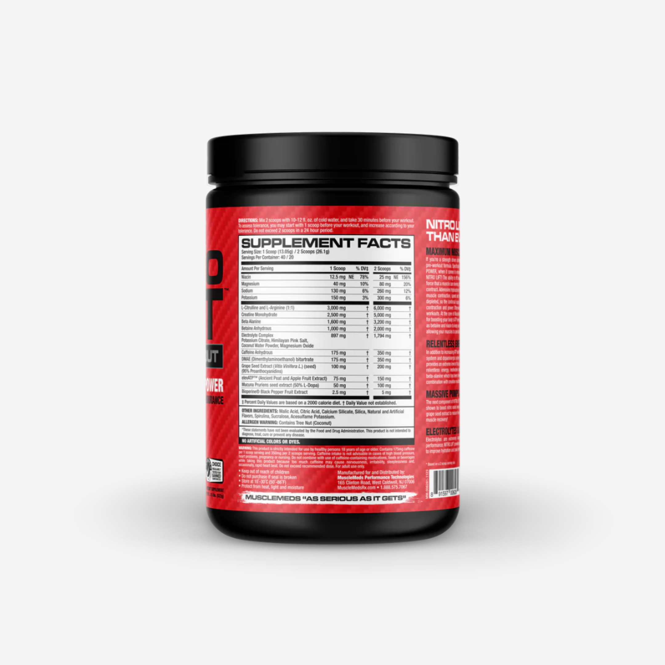 MuscleMeds NitroLift Pre-Workout | 40 servings