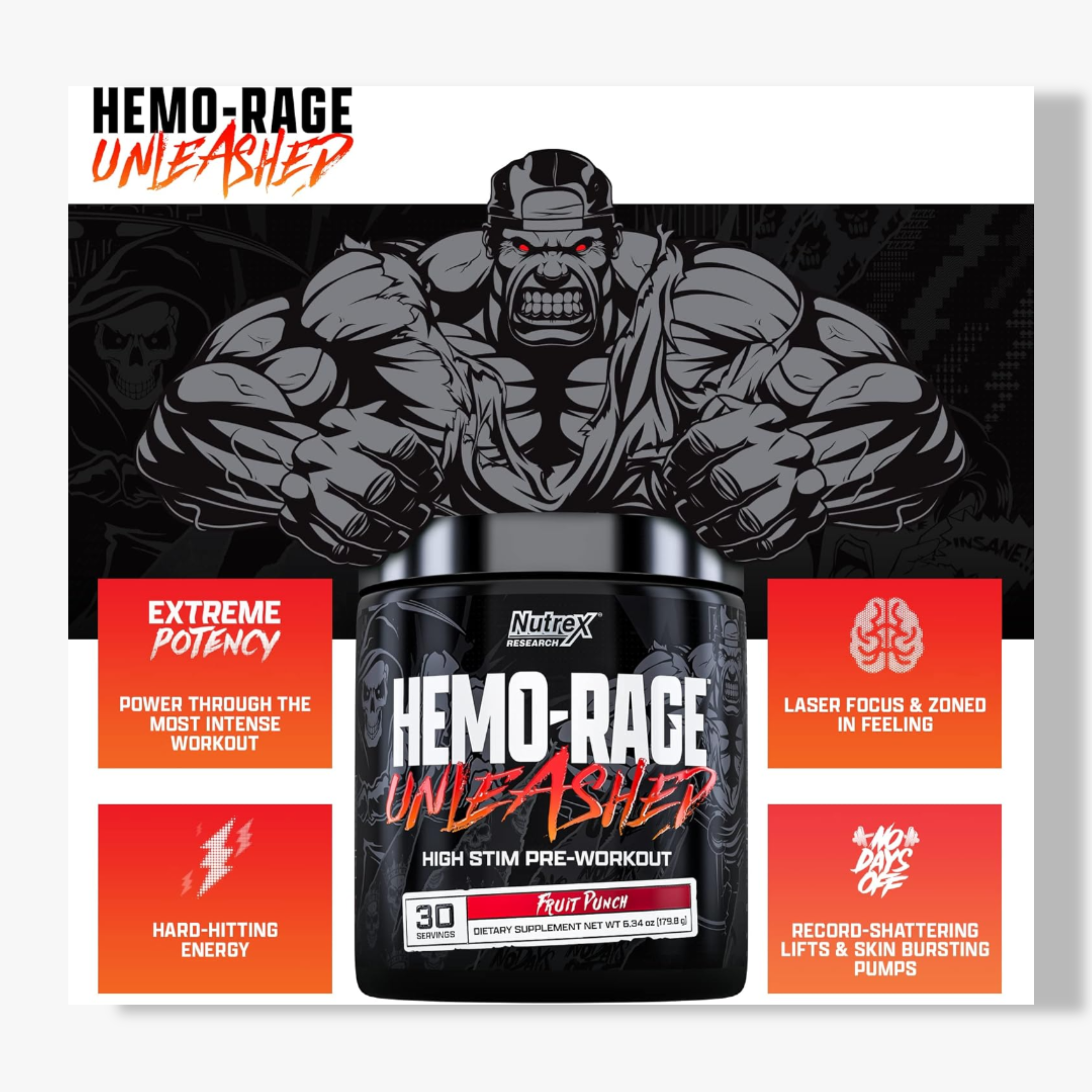 Nutrex Research Hemo-Rage Extreme High Stim Pre Workout