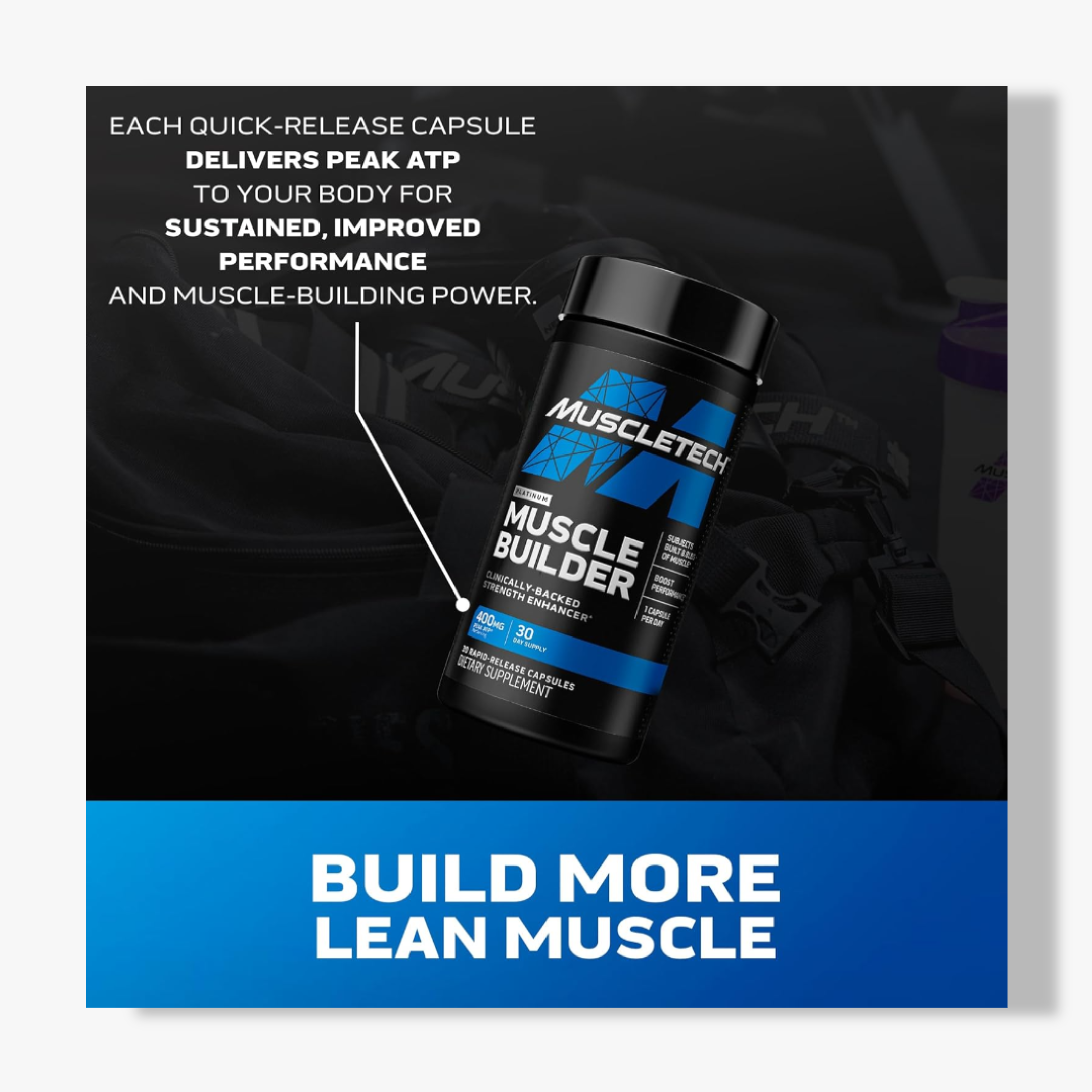 MuscleTech Muscle Builder - Nitric Oxide Booster Supplement Supports Muscle Gain & Performance