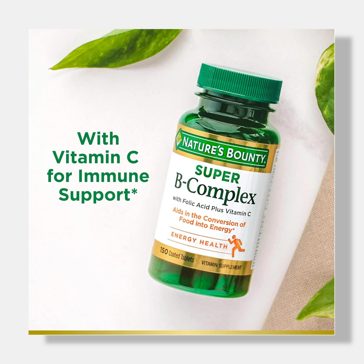 Nature's Bounty Super B Complex with Vitamin C & Folic Acid