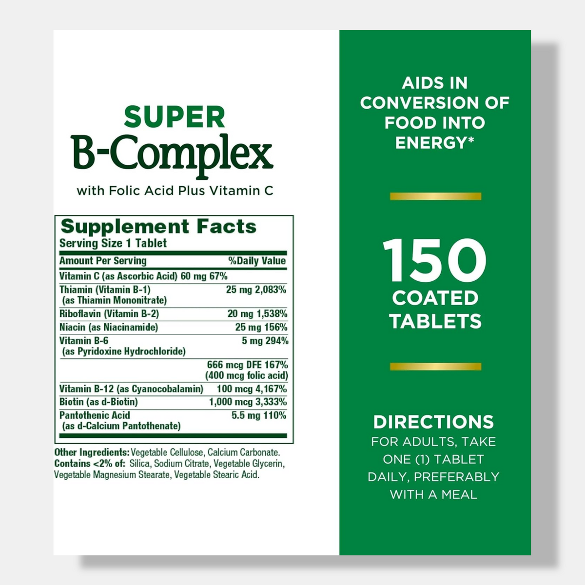 Nature's Bounty Super B Complex with Vitamin C & Folic Acid