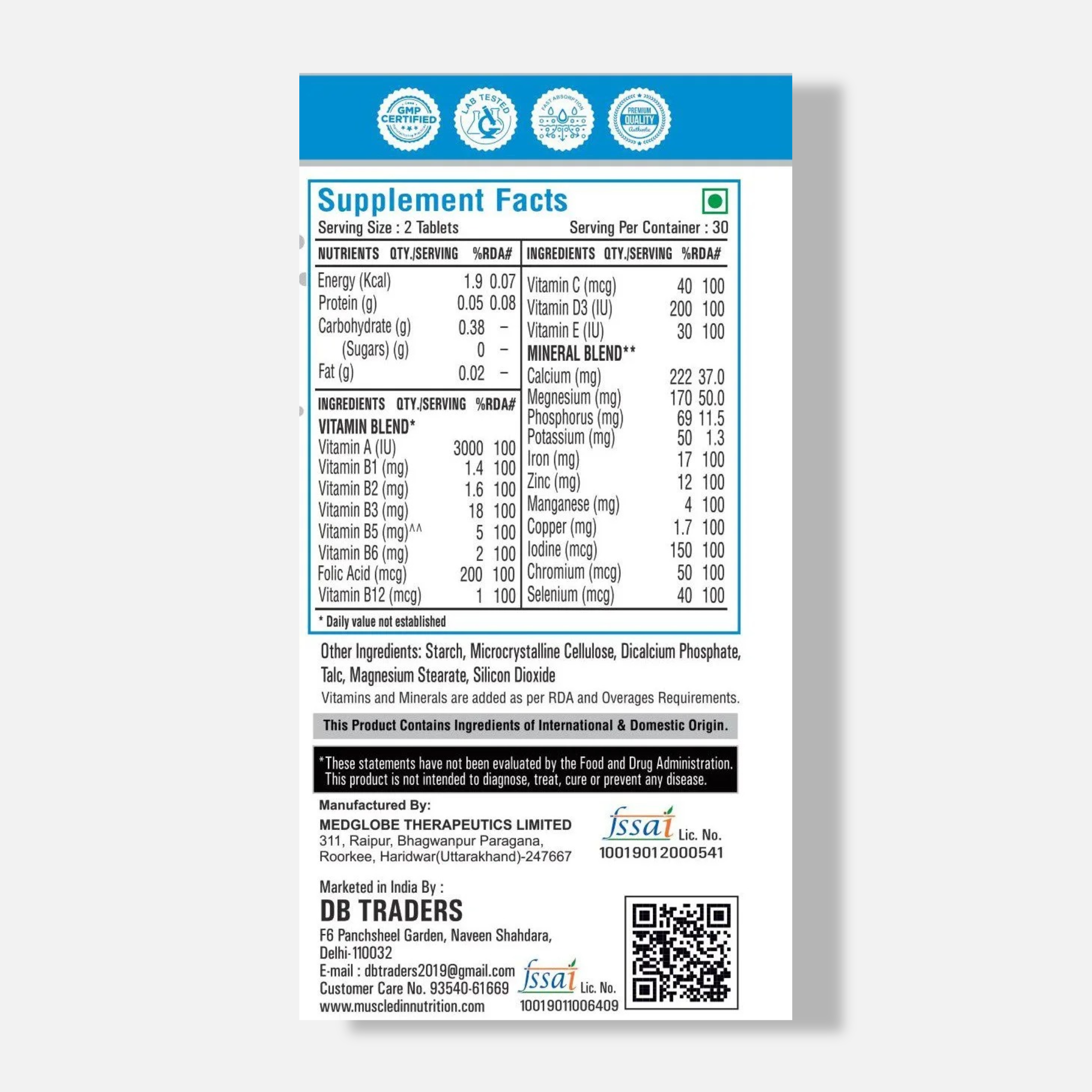 MuscleD-IN Multivitamin Advance Formula