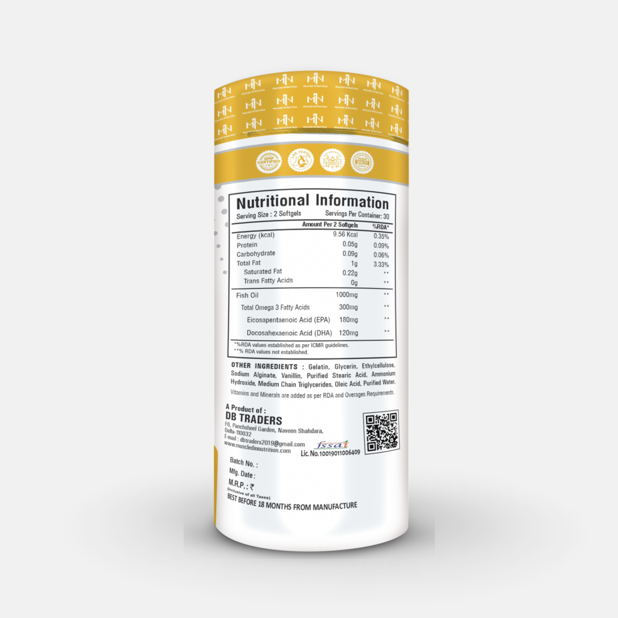 MuscleD-IN Nutrition Fish Oil Omega-3