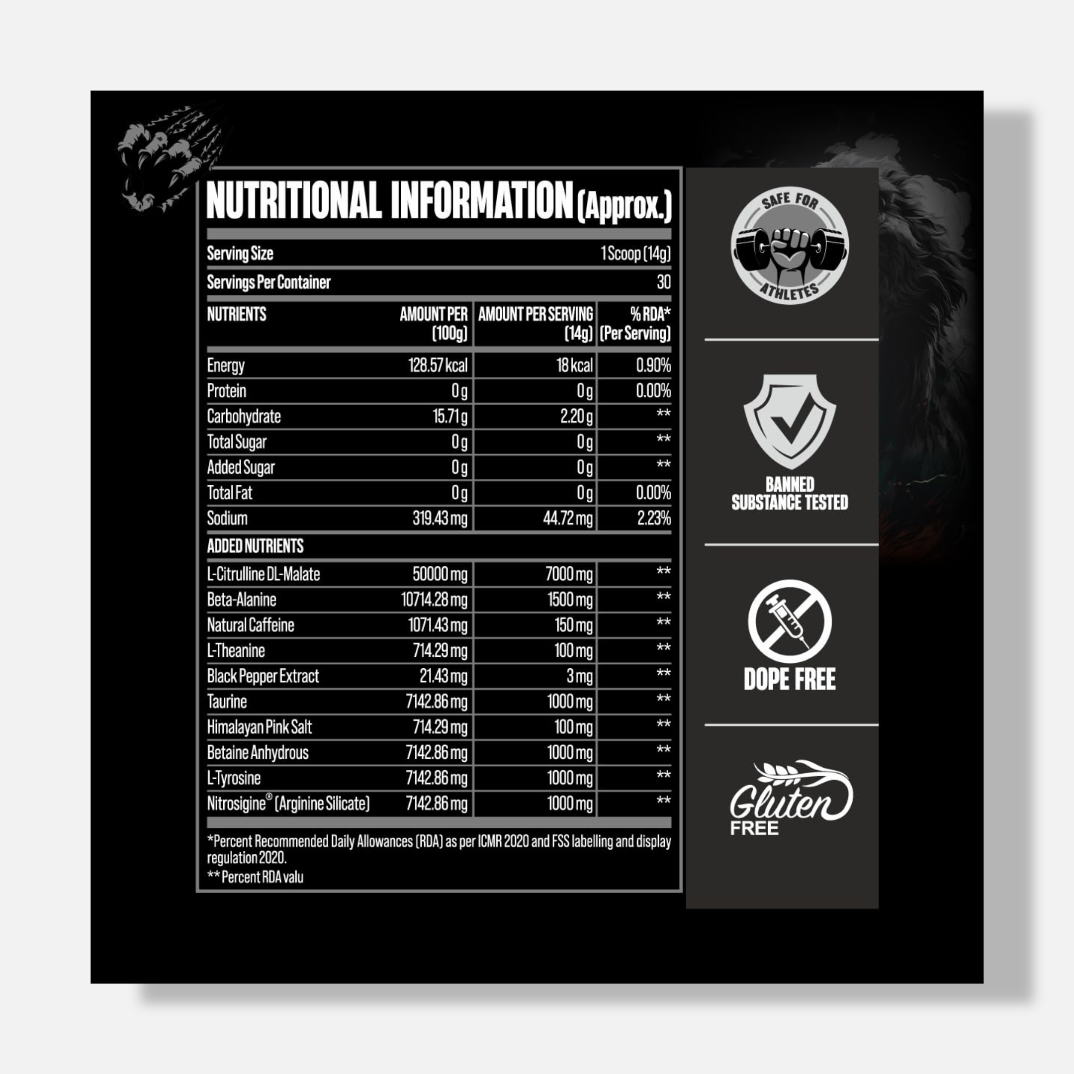 Bigmuscles Nutrition Karnage Black Preworkout