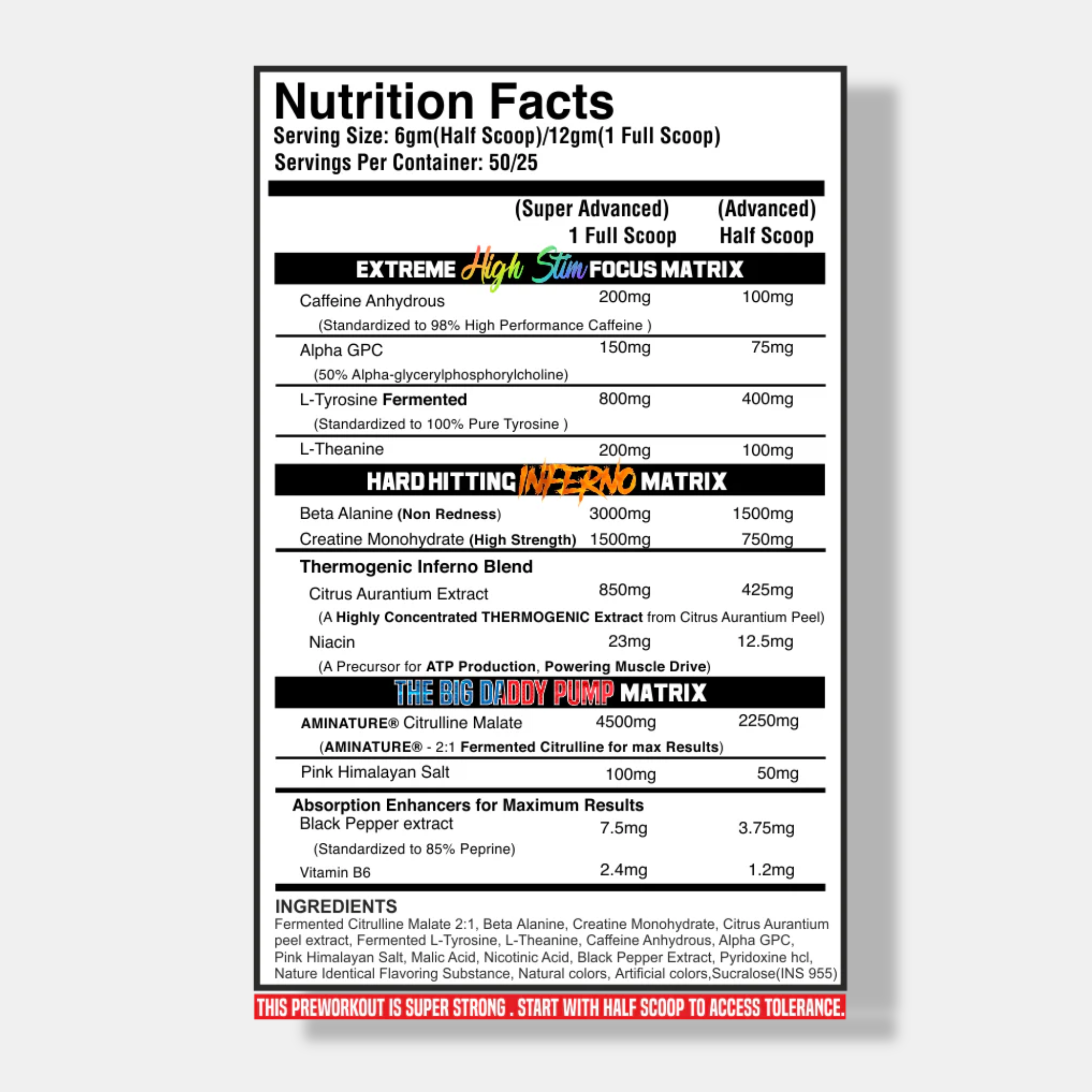 Blackbeast The Big Daddy Inferno Pre-Workout | 300g