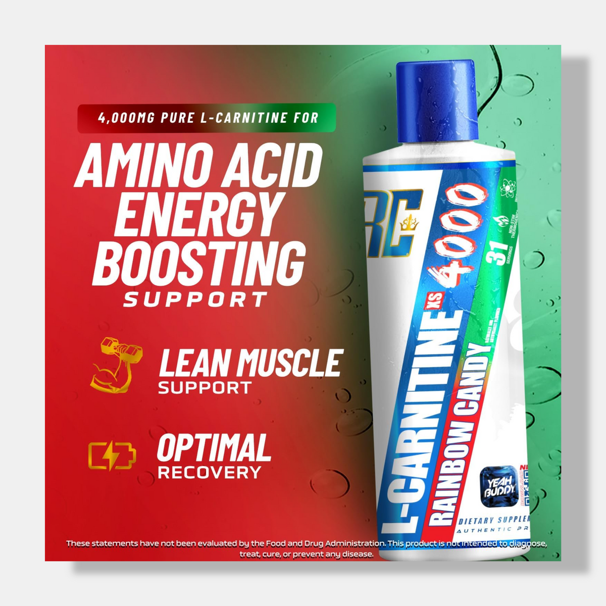l carnitine 4000 rc Ronnie Coleman Signature Series XS Liquid, Stimulant Free, Sugar Free, Zero Carbs, Lean Muscle Strength Support for Men & Women, 16 Oz (16 oz, Rainbow Candy (4000)) : Health & Household 3 L-Carnitine 3000 Liquid