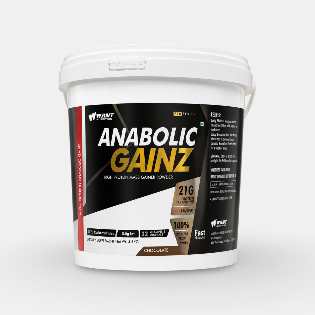 Want Nutrition Anabolic Gainz | 4.5kg
