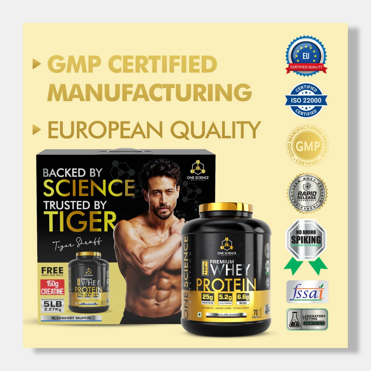 One Science Whey Protein 5lb + 150g Creatine Combo