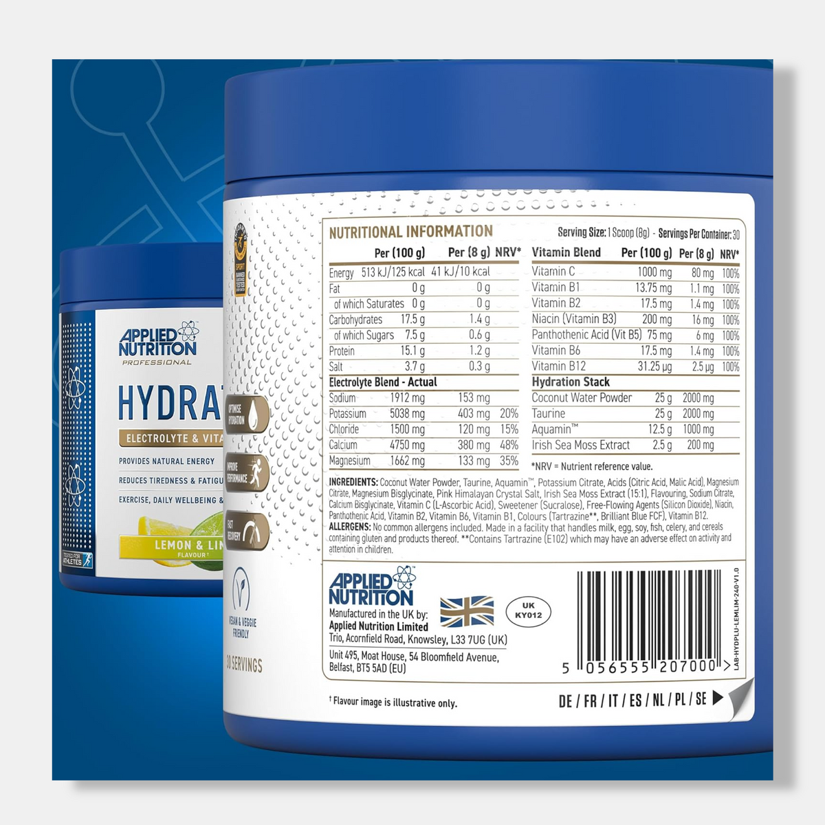 Applied Nutrition Hydration+ Electrolytes and Vitamin Powder | 240g