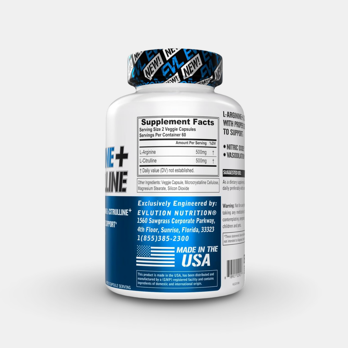 EVL L-Arginine & L-Citrulline Nitric Oxide