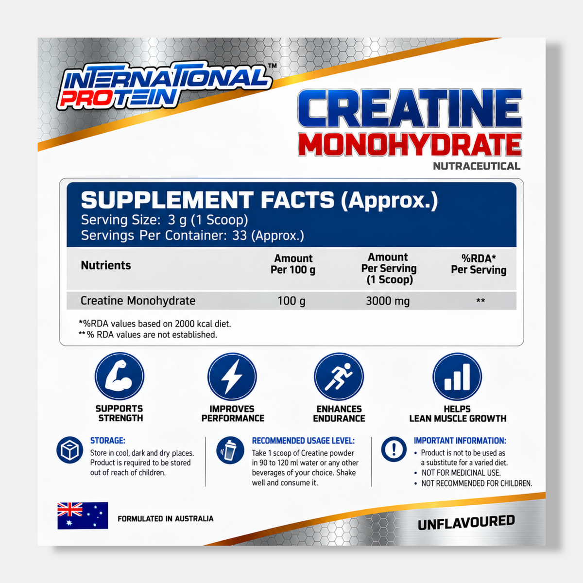 International Protein Creatine Monohydrate | 100g