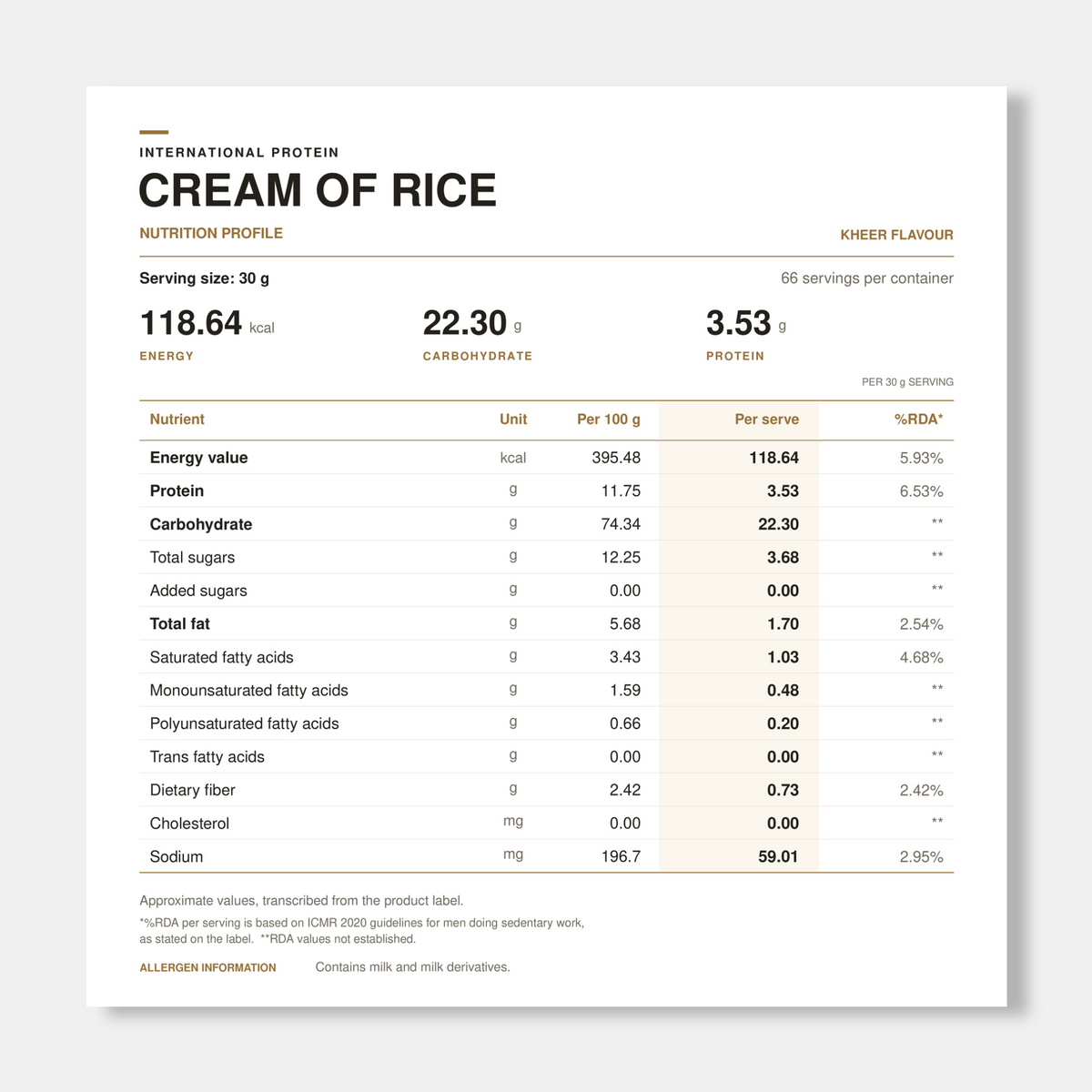 International Protein Cream of Rice | 2kg