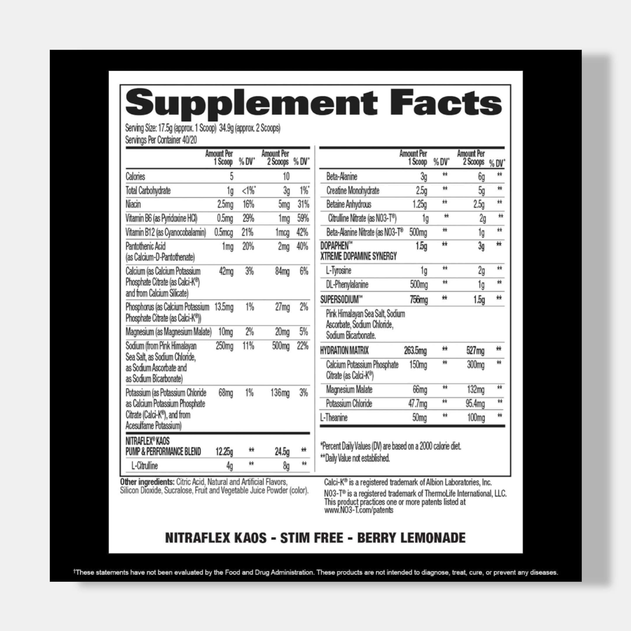 GAT SPORT Nitraflex KAOS Stimulant Free Pre-Workout | 699g