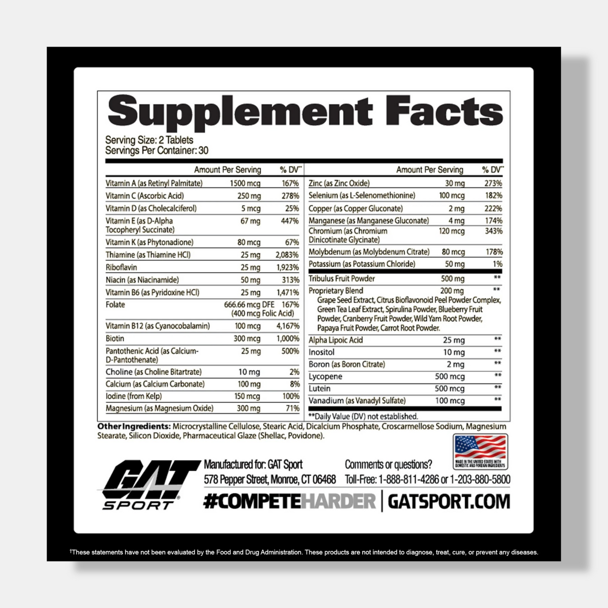Gat Sport Mens Multi+Test Vitamin
