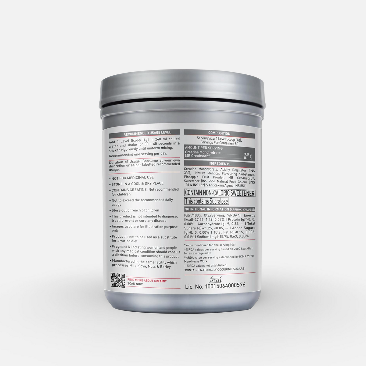 Muscle Blaze Creatine Monohydrate CreAMP, Trustified Certified Creatine | 320g