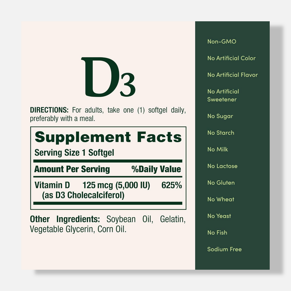 Nature's Bounty Vitamin D3 5000 IU