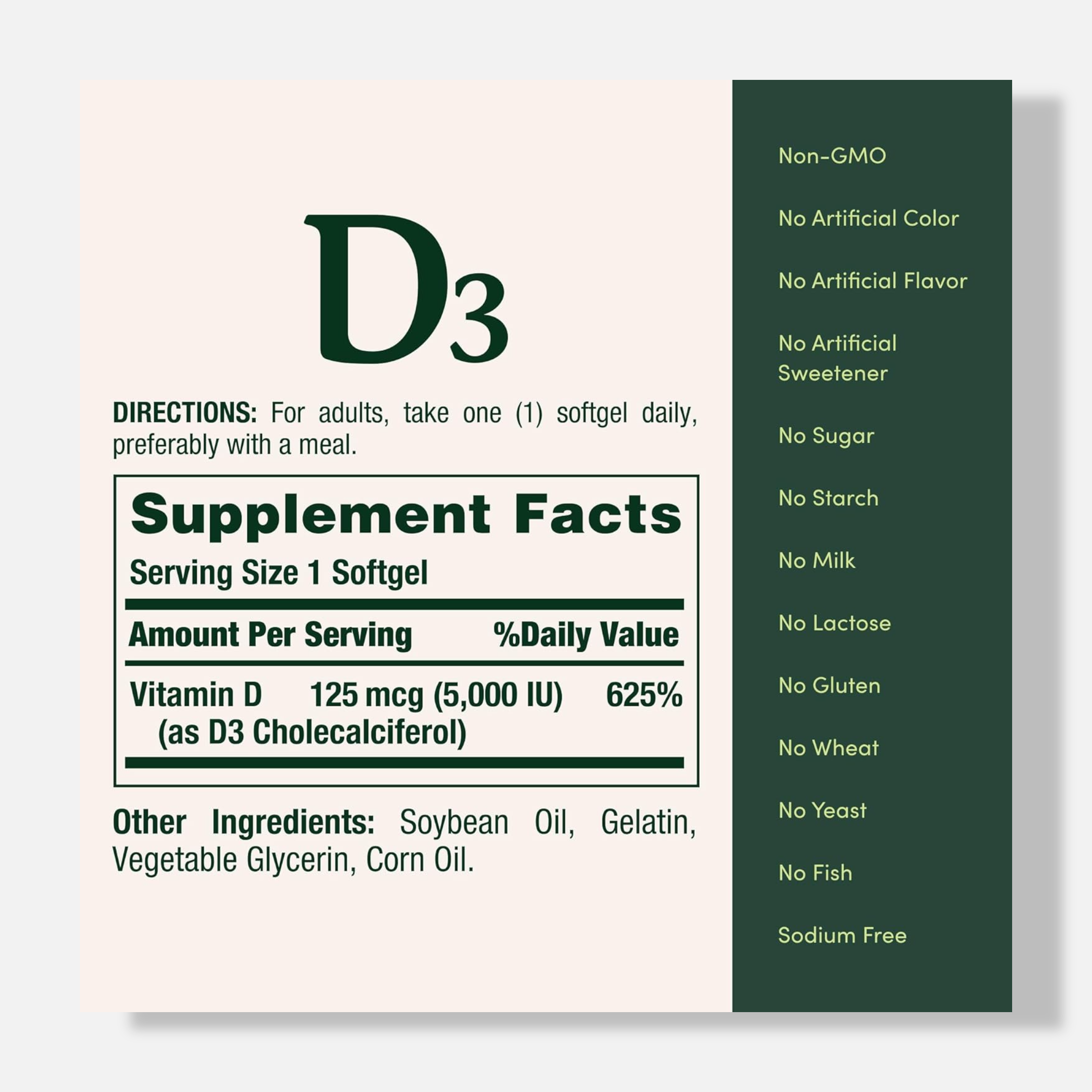Nature's Bounty Vitamin D3 5000 IU