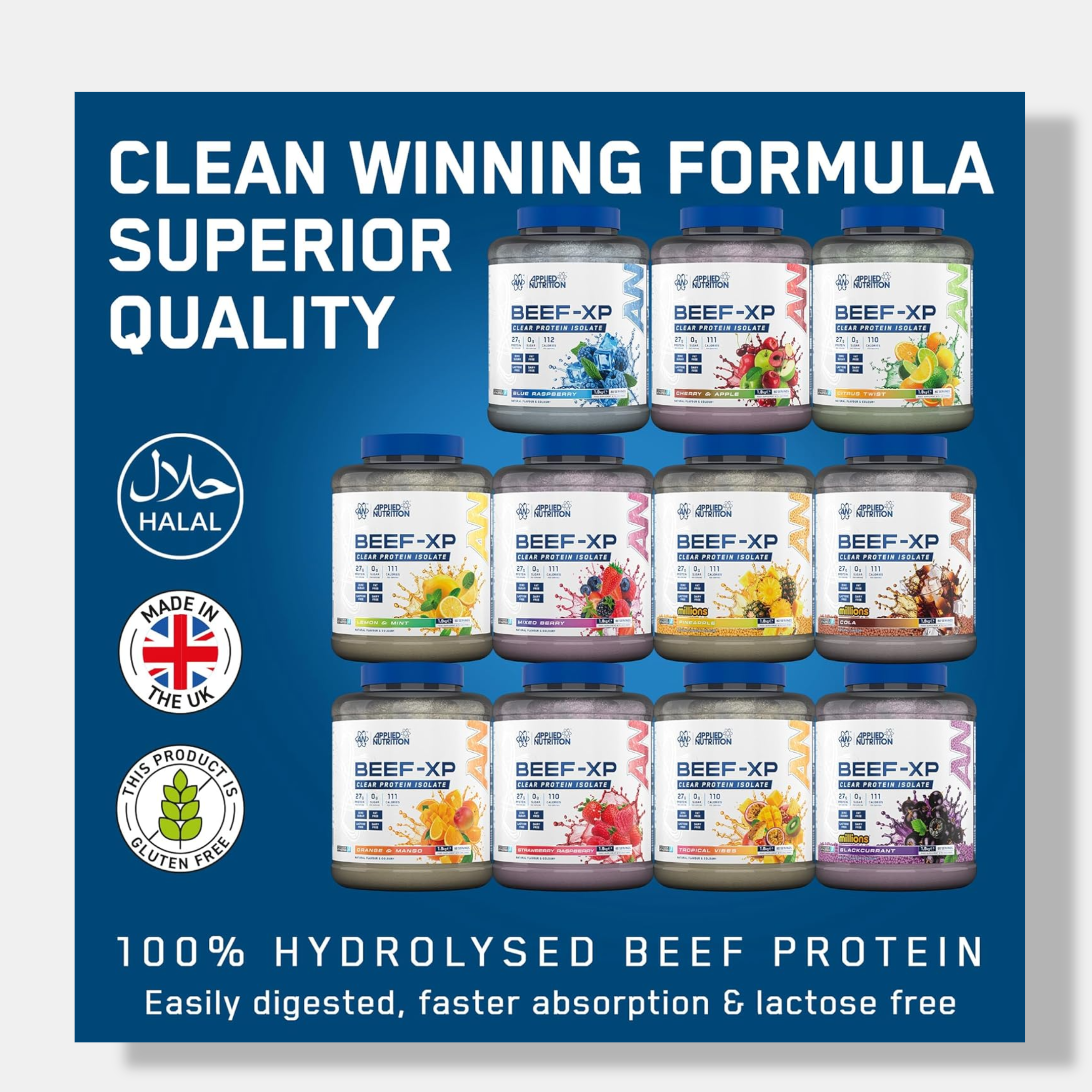 Applied Nutrition Beef XP - Clear Hydrolysed Beef Protein Isolate | 1.8kg