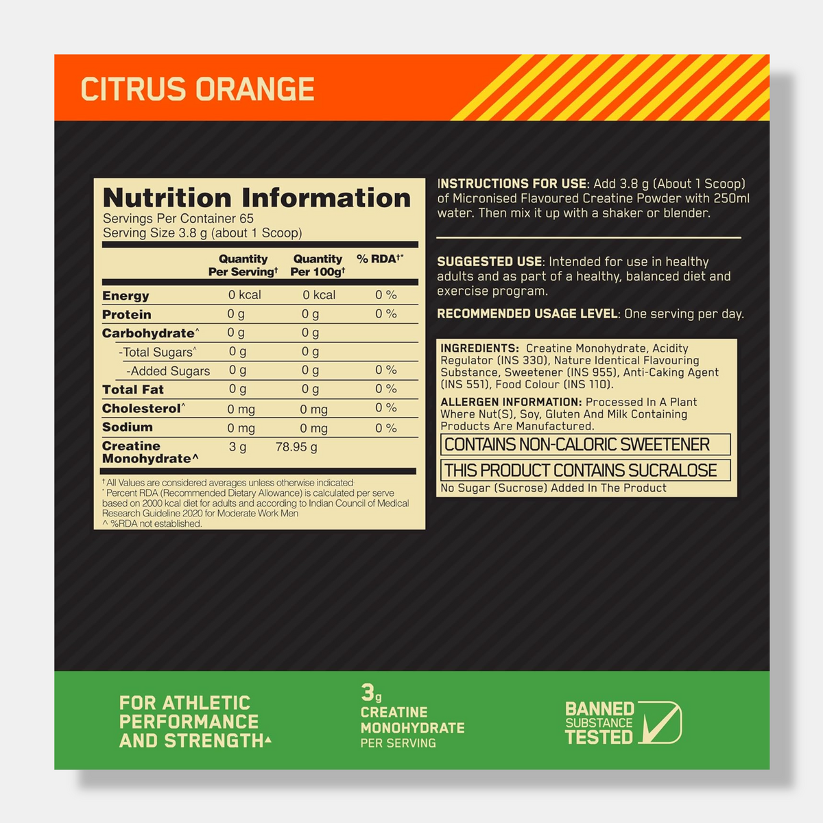 Optimum Nutrition (ON) Micronized Creatine Powder | 250g