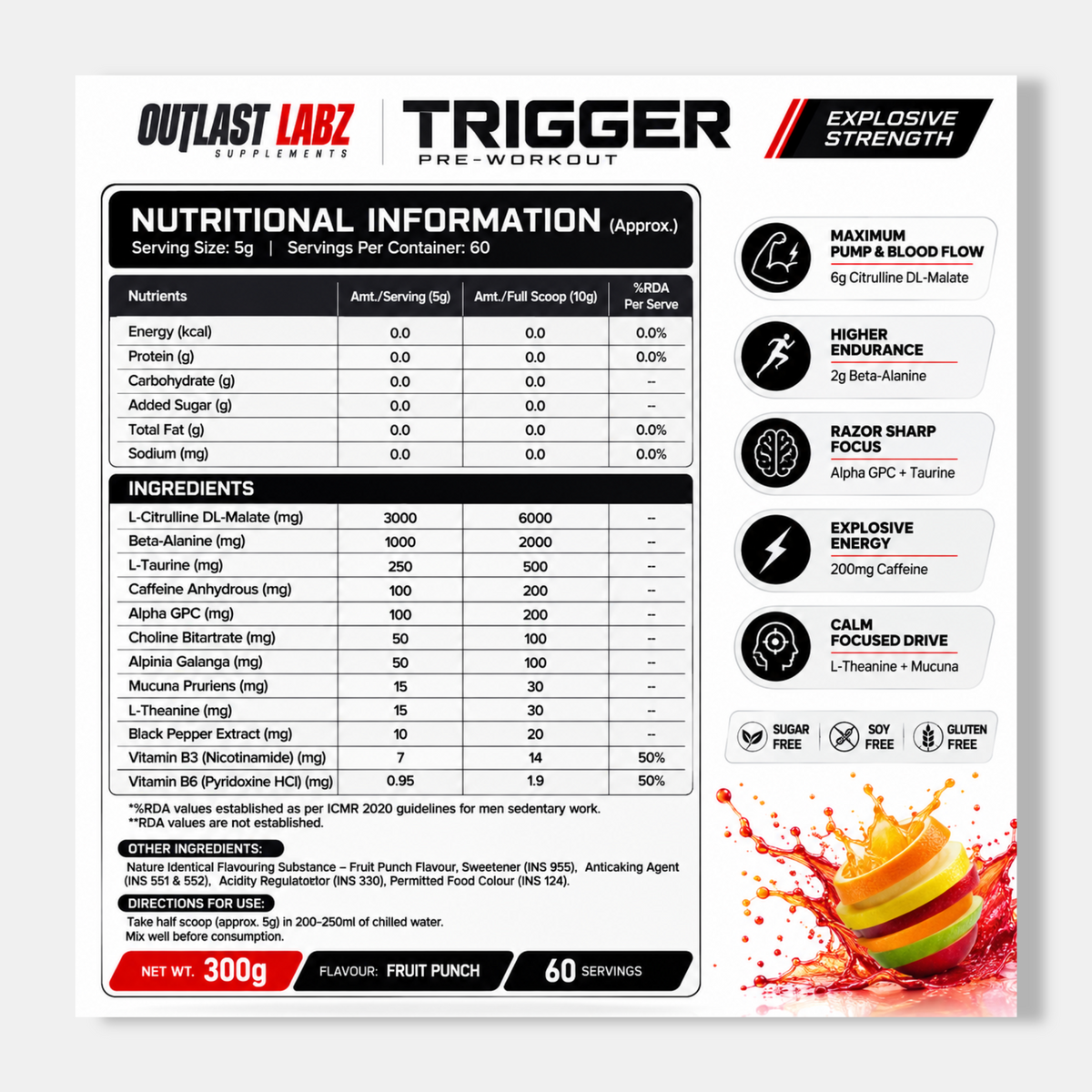 Outlast Labz Trigger Pre-Workout | 300g