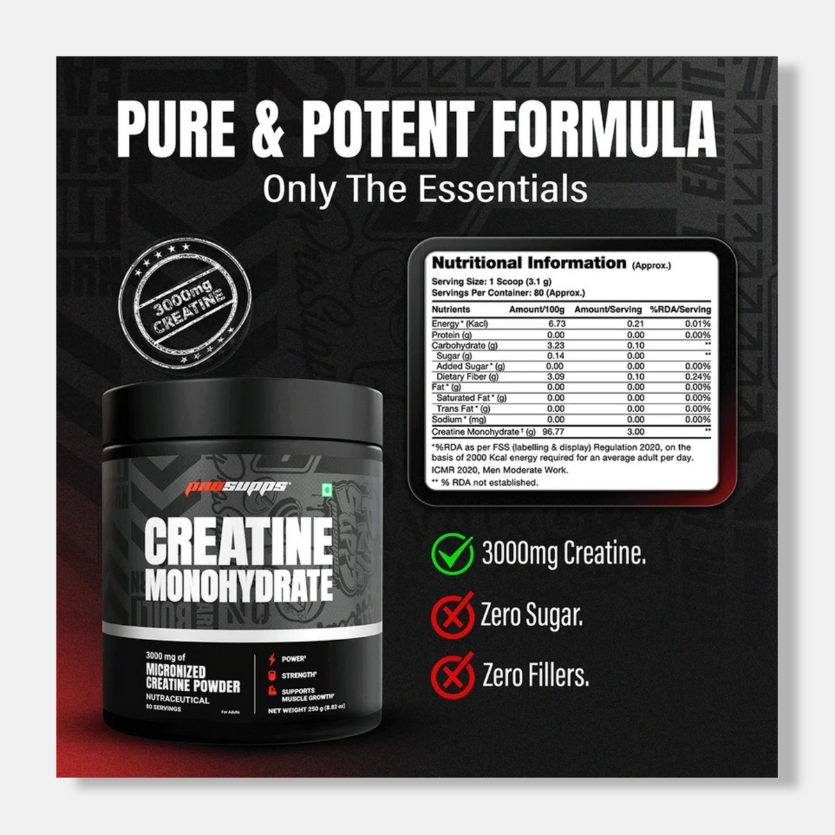 Prosupps Creatine Monohydrate | 250g